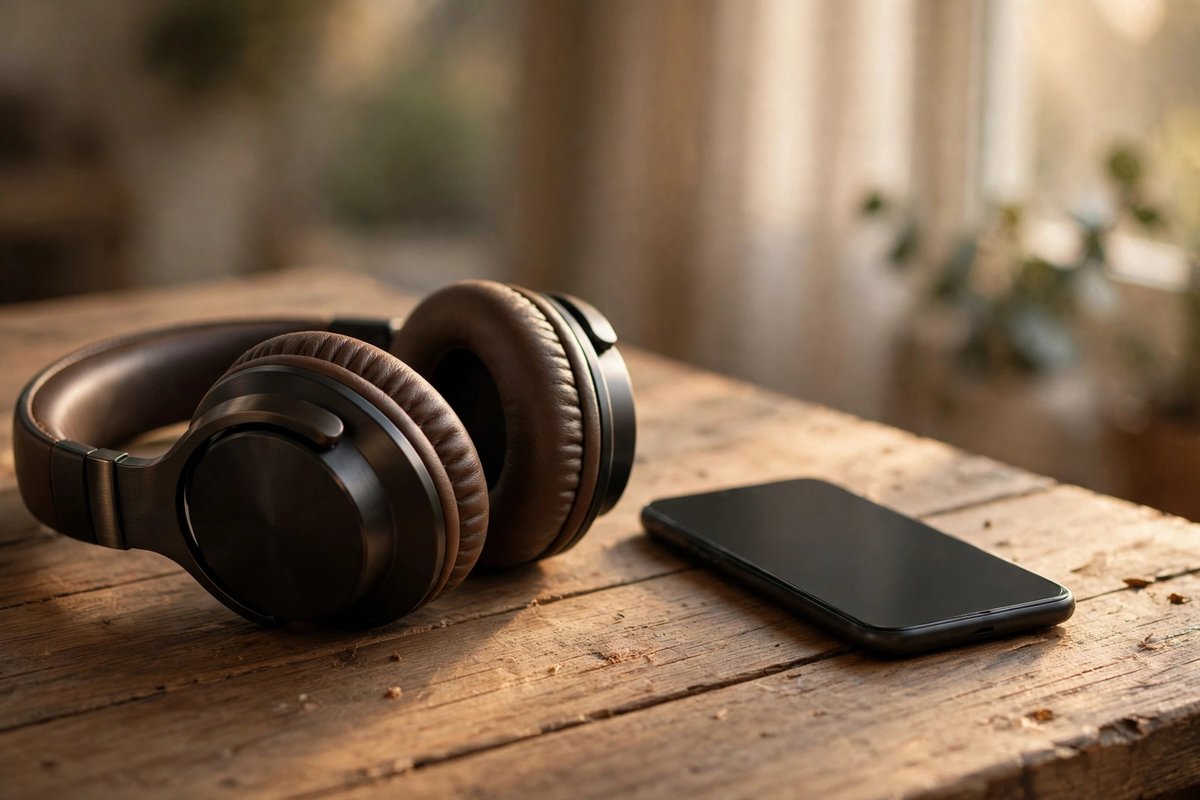 Headphones and smartphone for music