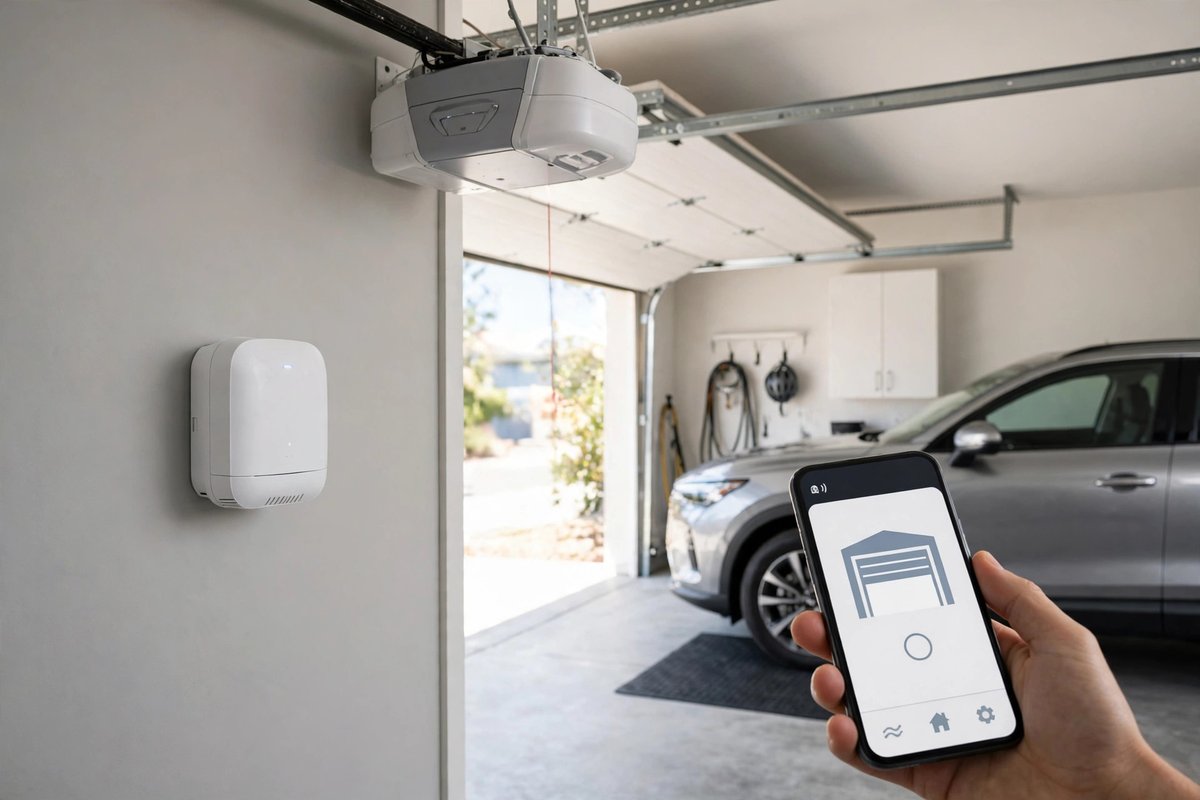 Chamberlain myQ smart garage hub in a garage