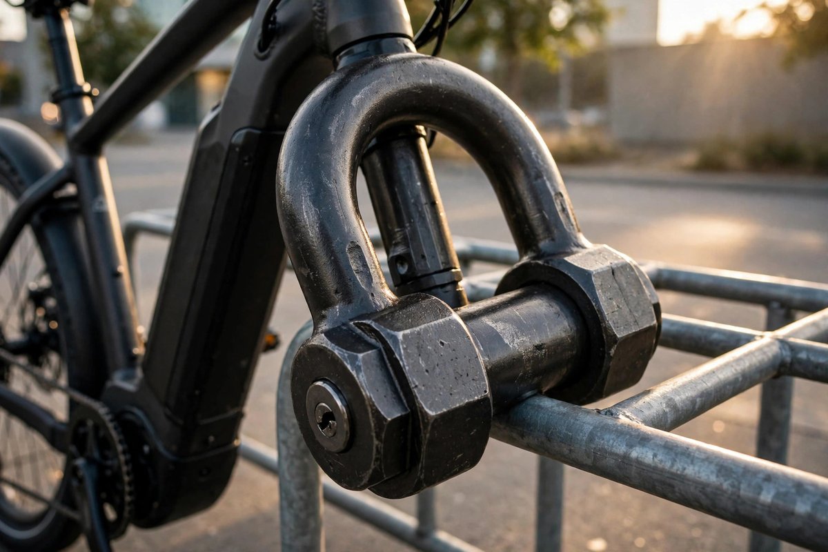 E-bike secured with two lock types