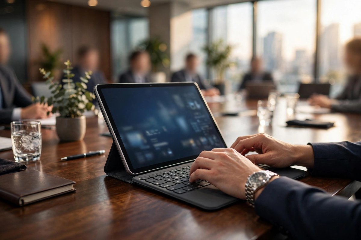 Tablet with keyboard cover